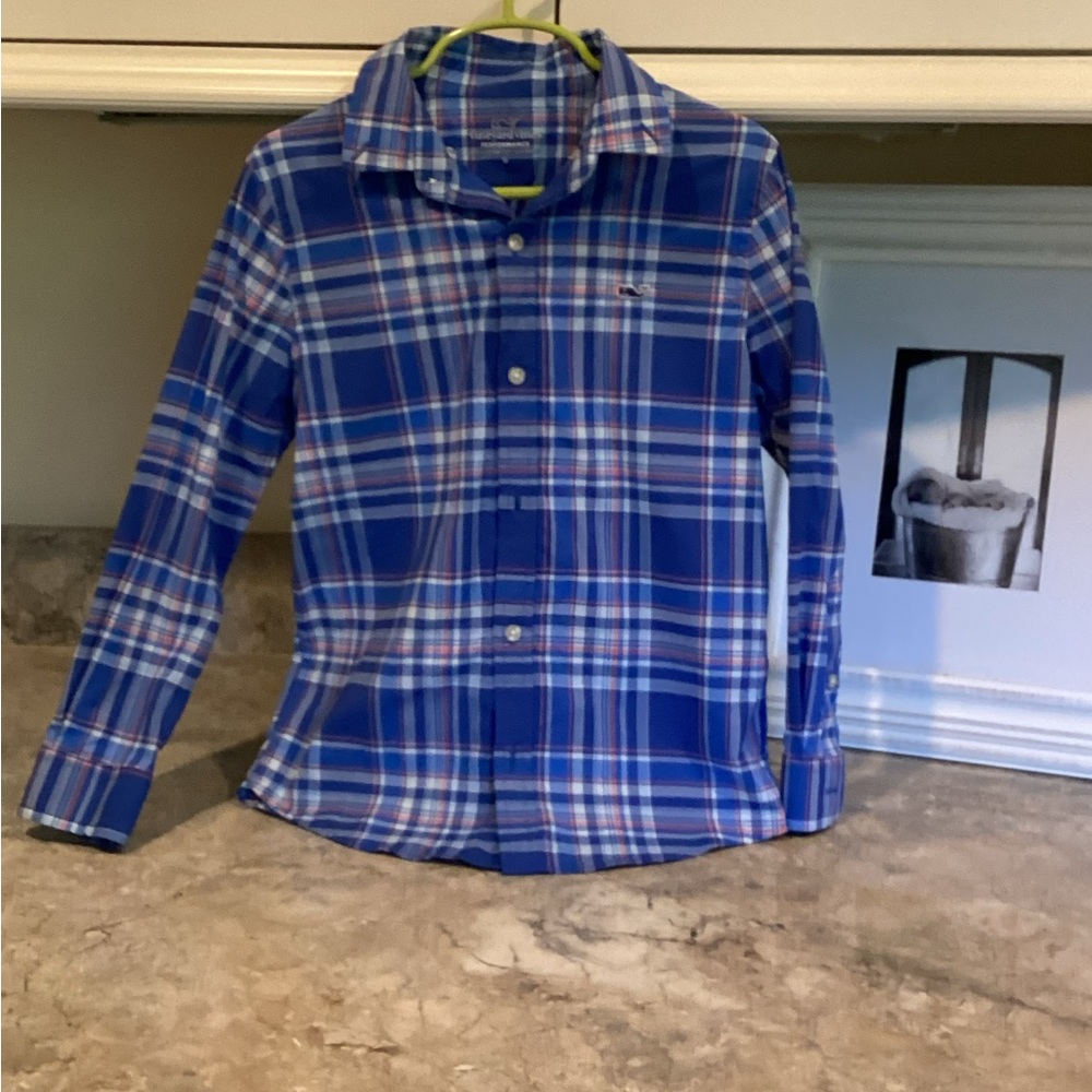 Vineyard, vine, plaid dress shirt